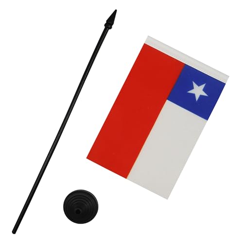 AZ FLAG Chile Table Flag 4x6 Inches Polyester with Plastic Base - Interior Decor