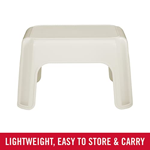 Rubbermaid Roughneck Single Step Stool Bisque 300lb Capacity - Lightweight & Durable