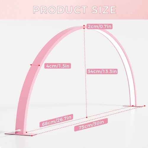Charme Princesse 30in Half Moon Lamp 39W Half Moon Nail Desk Lamp 3000 Lumen LED Lash Light 3 Color Temperature Lash Lamp for Lashes Eyelash Extensions Tattoo Skin Care (Pink) M18S-14-US