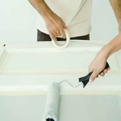 Lazybug studio Masking Tape 1 inch Wide, 4 Rolls White Masking Tape, 1 Inch x 50 Yards x 4 Rolls, Total 200 Yards