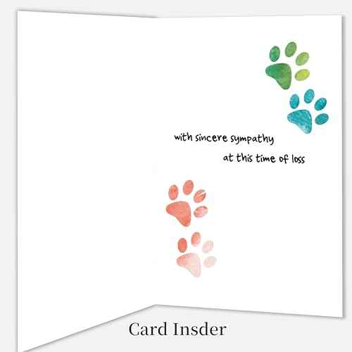 IDU Pet Sympathy Card for Dog Cat,Loss of Dog Cat Sympathy Gift,Pets Memorial Gifts,Pet Loss Sympathy Gift,Pets Bereavement Gifts with Heartfelt Healing Message Design