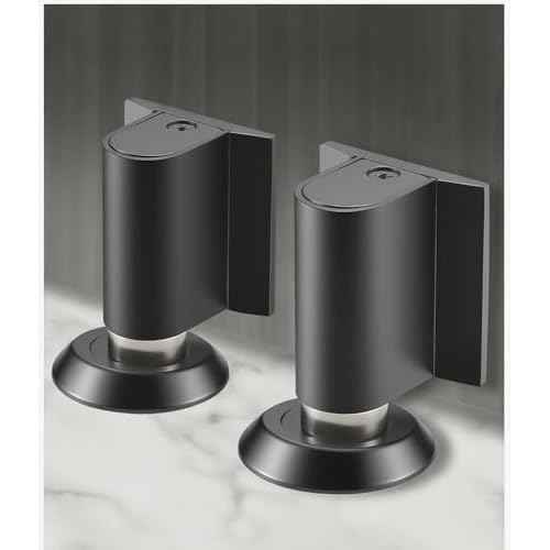 2 Packs Magnetic Door Stopper, Door Wedge Stopper No Drill Invisible Doorstops for Inside Door, Heavy Duty Invisible Door Stop, Magnetic Doors Catch Holder to Keep Doors Open(Black)