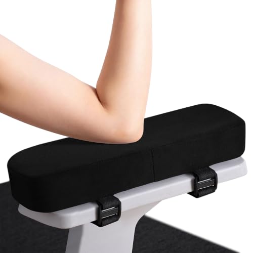 Smiry Black Memory Foam Armrest Pads for Office Chair - Non-Slip Velvet Covers, 2 Pack