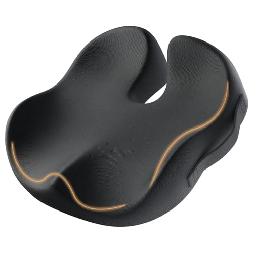 ProtoArc SC Butterfly XL Seat Cushion Black Large for Office Chair, Memory Foam