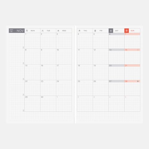 Hobonichi Techo 2027 Original English Planner A6 Daily Calendar January Start