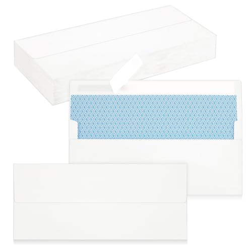 50 Pack #10 Business Envelopes, Self Seal Standard White Envelopes for Secure Business & Legal Mailing, Office, Checks, Letter, Invoices, 4 1/8 x 9 1/2 Inches