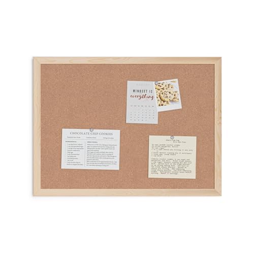U Brands Cork Bulletin Board, 18" x 24" Inches, Light Birch Wood Frame (265U00-01)