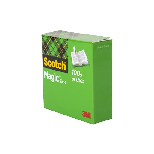 Scotch Magic Tape, 3 Rolls, Numerous Applications, Invisible, Engineered for Repairing, 3/4 x 1000 Inches, Boxed