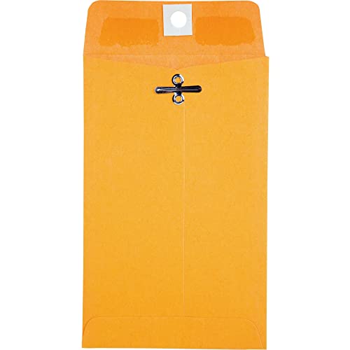 Gummed Clasp Envelope 4 x 6-3/8 Inch Kraft Office Paper Mailer 100 Pack
