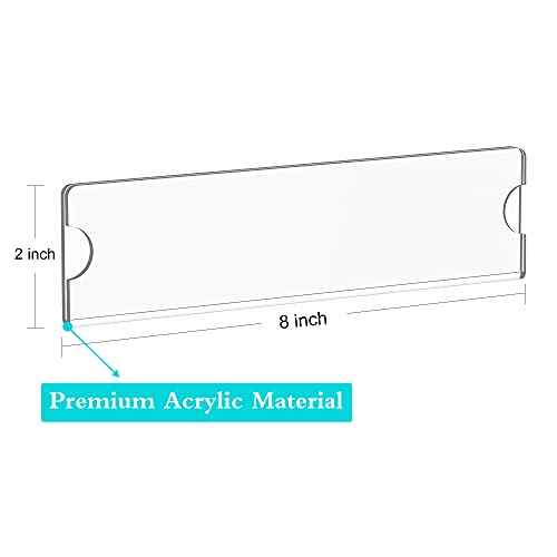 Richboom Acrylic Wall Name Plate Holder, 2x8 Inch, 5 Pack Clear Acrylic Sign Holder Frame with Adhesive Tapes, Door Plates for Home, Office, Classroom