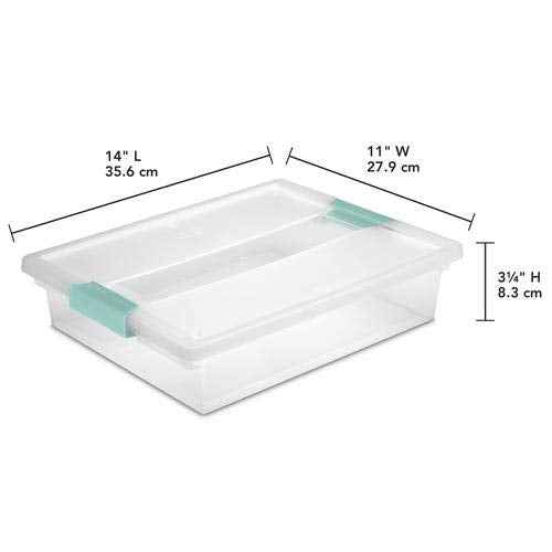STERILITE 19638606 Large Clip Box, Clear with Blue Aquarium Latches 2 pieces (Large)