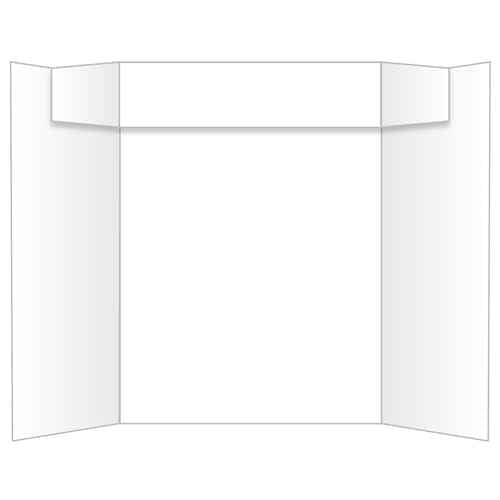 Eco Brites Two Cool Tri-Fold Poster Board, 24 X 36, White/White