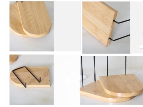 Natural Bamboo Bookends Set of 2 Large Capacity Office & Home Book Holders