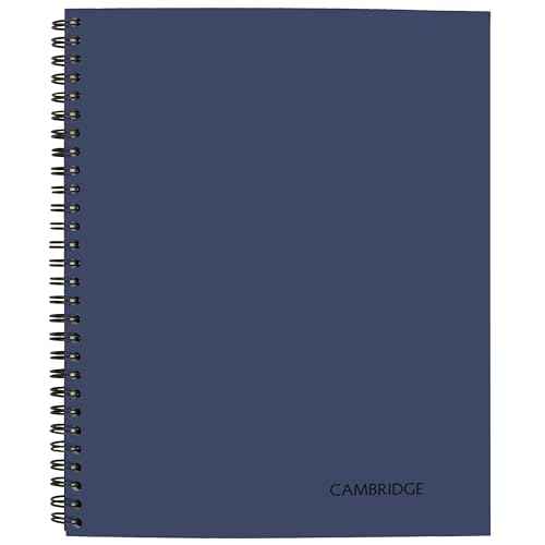 Cambridge Limited Business Notebook, Legal Ruled, 8-1/4" x 11", 80 Sheets, Soft Touch Flexible Cover, Wirebound, Blue (UN06062-20)