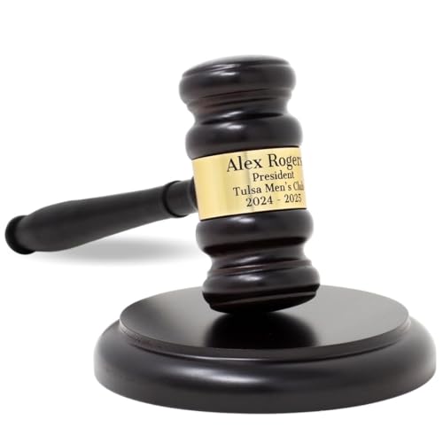 Personalized Wooden Gavel and Sound Block Set - Custom Engraved Judge & Office Decor