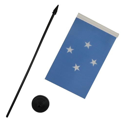 Micronesia Table Flag 4x6 Inch Polyester with Plastic Base - AZ FLAG