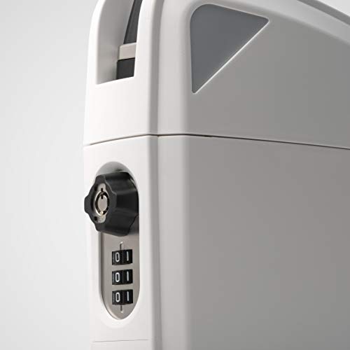 SAFEGO Portable Indoor/Outdoor Lock Box Safe with Key and Combination Access (Compact, White)