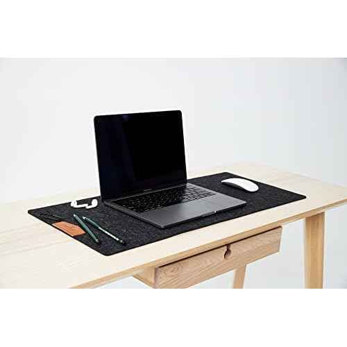 Large Wool Felt Desk Pad - 12x28 inch (30x70 cm.) Water & Soil Resistant Minimalist Design