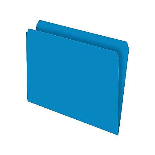 Staples File Folders, Single Tab, Letter Size, Blue, 100/Box (ST509679-CC)