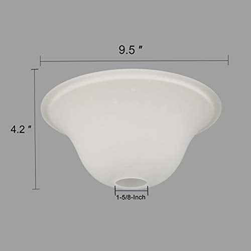 Giluta Small Floor Lamp Glass Shade Replacement Globe -Fitting Opening 1.625" Modern Frosted Style Light Fixture Shade, Height: 4.13 inches, Width: 9.45 inches. Lipless