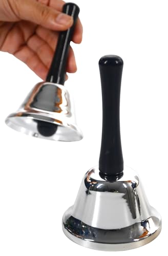 OceeK Silver Hand Bell 1 Pack - Loud Call Bell for Nurse Classroom Dinner