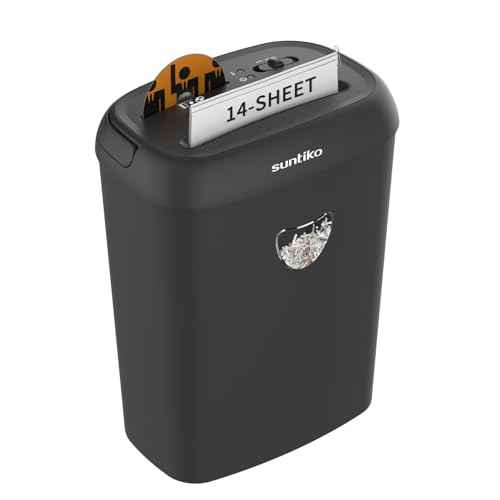 High-Performance Paper Shredder, 14-Sheet Cross Cut, 6.6-Gallon Basket, P-4 Security, 3-Mode Design - Jam Proof Heavy Duty Office Shredder (ETL Certified)