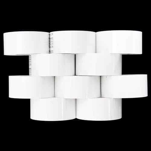 10 Rolls 30mm x 100m White Thermal Transfer Ribbon Resin for Coder Printer Machine, White Color Ribbon for Coding Machine