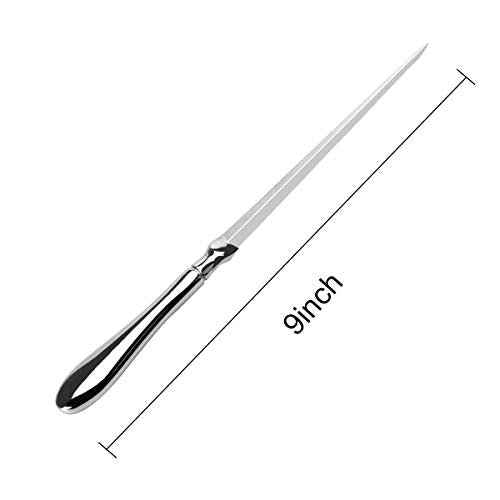 Letter Opener, 1 PCS Silver Envelope Opener Knifes, Metal Letter Opening Knife, 9 Inches Envelope Slitter (Sliver 1PCS)