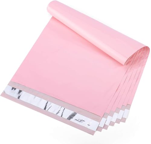 Metronic Light Pink Poly Mailers 10x13 Inches - 100 Pack Self Seal Shipping Bags for Clothes