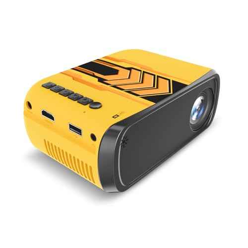Mini Projector for iPhone, iGRR 2024 Upgrade Video Projector for Kids Gift, Cartoon, Unique Design Portable Movie Projector Compatible with TV Stick Smartphone/HDMI/USB/AV, indoor & outdoor use
