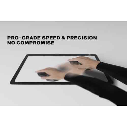 Glass Gaming Mouse pad,LED Illuminated Hard Mousepad for Gaming,Large Mouse pad 400mm * 300mm, Special Glass Surface to Improve Accuracy and Speed, Silicone Anti Slip (Aeterna)