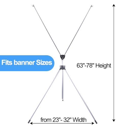Adjustable X Banner Stand Fits Any Size Width 23" to 32" and Height