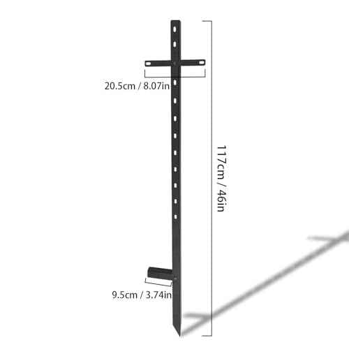 2pcs Heavy Duty Yard Stakes, 46in Metal Yard Sign Poles Holder T-Bar Ground Stakes Sign Posts for Outside, Lawn, Bar, Parking Lot, Holiday, Graduation, Estate Garage Sale Events (Black)