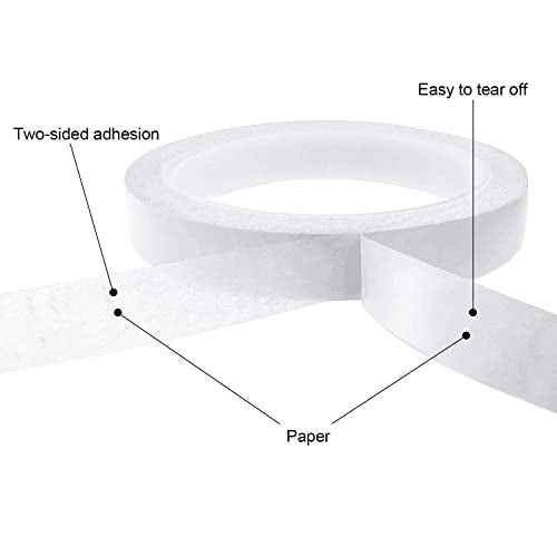 Thin Double Sided Tape for Craft,Card Making,Gift,Scrapbooking and Office School Stationery Supplies,Tear-by-Hand, Paper Backing (4Rolls,1/2 Inch x 32 Yards Per Roll)