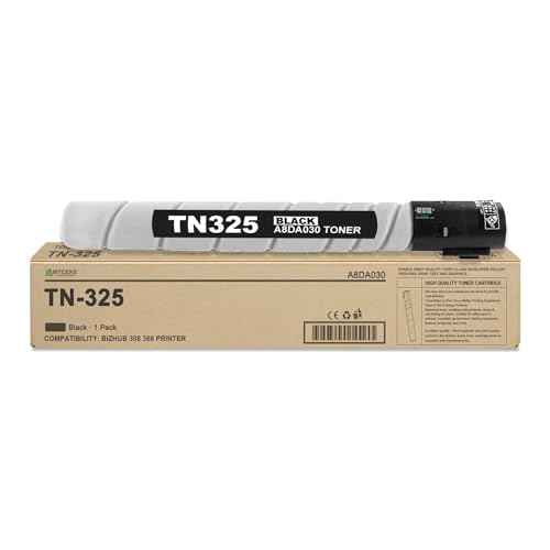 1 Pack TN325 Black Toner Cartridge : TN-325 High Yield Replacement for TN 325 Toner Cartridge for Konica Minolta Bizhub C308 C368 Printer | Each 25,000 Pages , A8DA030