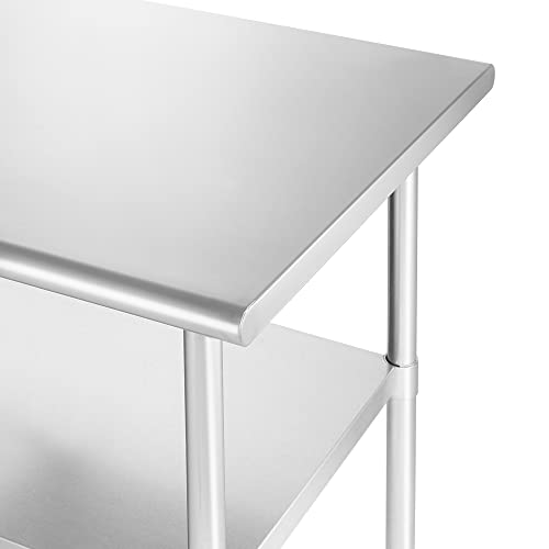 KUTLER 30 x 12-Inch Stainless Steel Prep Table with Undershelf, NSF Certified