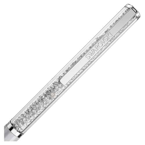 Swarovski Crystalline Silk ballpoint pen, White, White lacquered, Chrome Plated