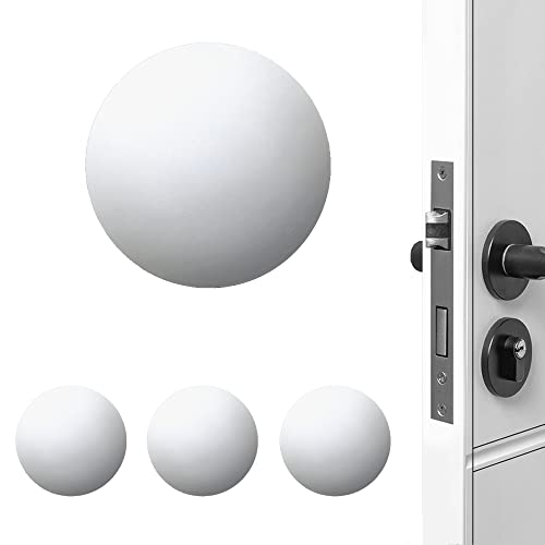 XoYoZo Round-White Door Stopper Wall Protector Silencer – Self-Adhesive Rubber Bumper