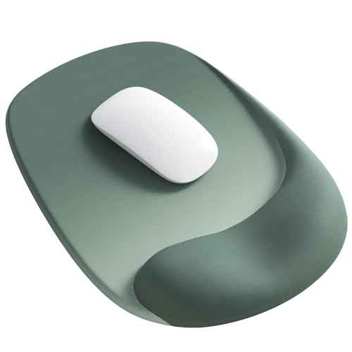 ErgoEase Ergonomic Mouse Pad with Gel Wrist Support - Premium Lycra Fabric, Non-Slip, Ideal for Laptop & Desktop, Office & Gaming£¬Desk Accessories (05Sage Green)