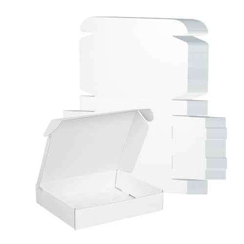 FORBFAN 10x8x2 White Shipping Boxes 40 Pack, Mailing Boxes for Small Business, Corrugated Cardboard Literature Mailers