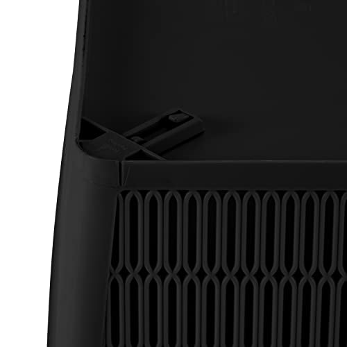 Simplify 4Pk Shallow Slide 2 Stack It Tote Basket | Storage & Organization | Open Bins with Stackable Capability | Bathroom | Crafts | Pantry | Playroom | Office | Black
