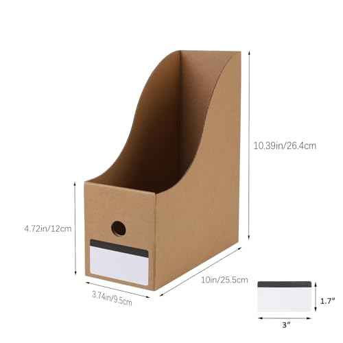 35 pack Cardboard Magazine File Holder Organizer, Foldable Magazine Storage Box Holder Document Rack Desktop File Organizer for School, Office and Home (10.12 x 3.78 x 10.43 Inches, Brown)