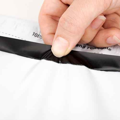 HouseLabels - 25 count - 12x15.5 inch (Size #5) Strong, Tearproof White Returnable Poly Mailers with Suffocation Warning and a Second Adhesive Strip which Creates a New Closure for Return Shipping