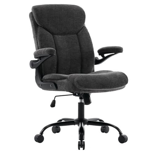 JOYNET Grey Executive Fabric Office Desk Chair — Ergonomic Study & Work Chair