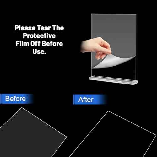 10 Pack Acrylic Sign Stand 8.5 X 11, Vertical T-Shape Clear Plastic Display, Double-Sided Clear Table Top Sign Holder, Suitable for Office, Store