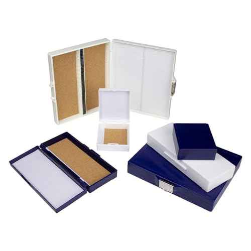 United Scientific¢â 25-Place Microscope Slide Box, ABS, Blue