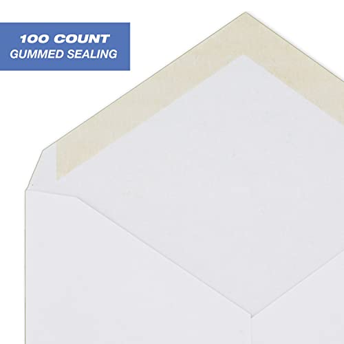 Mead A2 Invitation Envelopes Pack of 100, 4-3/8 x 5-3/4, Gummed Closure, White Woven