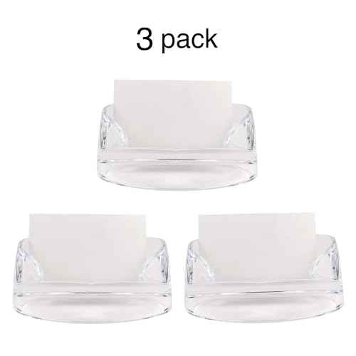 Acrylic Card Holder, 3 Pack of Business Card Holder | Office Supplies, Desk Accessories | Brighten Up Your Table- Clear, 3 Pack