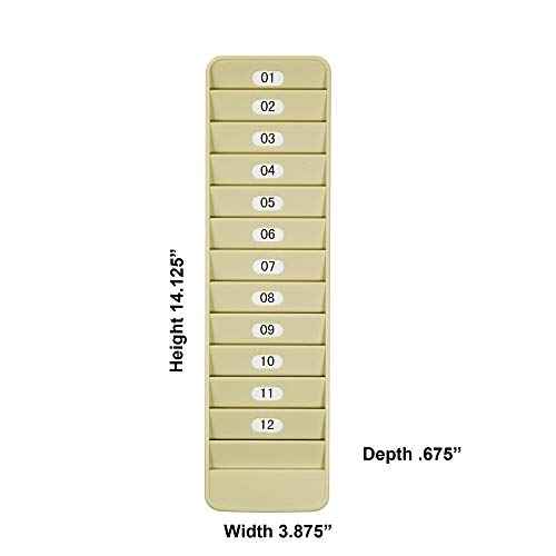 Pyramid Time Systems 500-12 Badge Rack, 12 Pockets, Lightweight Durable Plastic, Keeps Swipe Cards, Proximity Badges & Other Identification Cards Organized, Includes self-Adhesive Number Labels