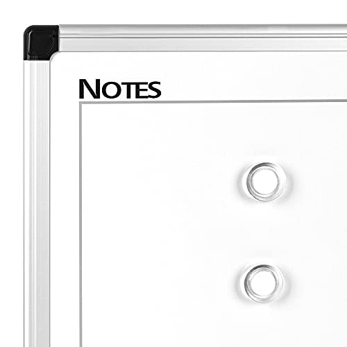 VUSIGN Monthly Calendar Whiteboard Dry Erase Cork Board Combo, 24" x 36" Planning Board, Silver Aluminium Frame